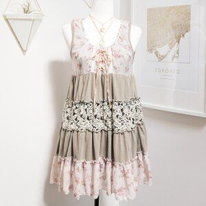 Boho Sheer Patchwork Lace Tunic Top 🪷 JAPANESE BRAND